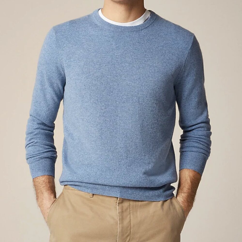 Never Worn! J Crew 100% Cashmere V-neck sweater - Heather River Blue - Medium